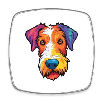 Fil Fox Terrier chien race Cartoon Kawaii Illustra - Magnet carré - blanc - Devant