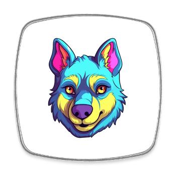 Chien d’élan suédois race Cartoon Kawaii Illustra - Magnet carré - blanc - Devant