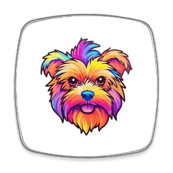 Yorkshire Terrier Dog Breed Cartoon Kawaii Illustr - Square fridge magnet - white - Front