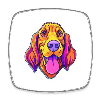 Jugoslawischer Jagdhund Rasse Cartoon Kawaii Illustration - Viereckiger Kühlschrankmagnet - Weiß - Vorne