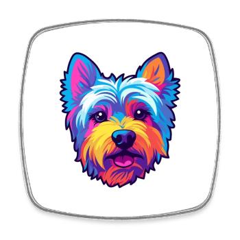 West Highland Terrier Dog Breed Cartoon Kawaii Ill - Square fridge magnet - white - Front