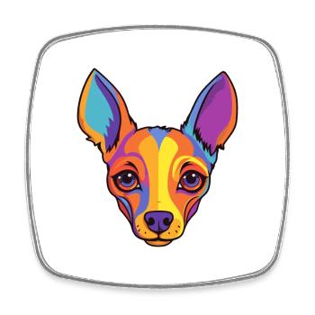 Jouet Fox Terrier Chien Race Cartoon Kawaii Illustrat - Magnet carré - blanc - Devant