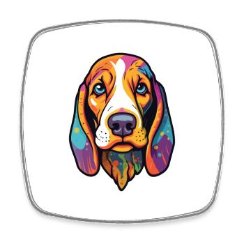 Treeing Walker Coonhound Dog Breed Cartoon Kawaii - Square fridge magnet - white - Front