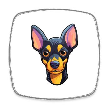 Jouet Manchester Terrier Race De Chien Dessin Animé Kawaii Il - Magnet carré - blanc - Devant