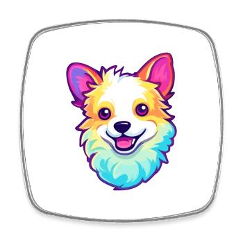 Spielzeug Deutscher Spitz Hunderasse Karikatur Kawaii Illustra - Viereckiger Kühlschrankmagnet - Weiß - Vorne