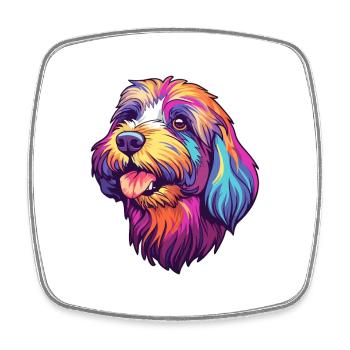 Tibet Terrier Hunderasse Cartoon Kawaii Illustrat - Viereckiger Kühlschrankmagnet - Weiß - Vorne