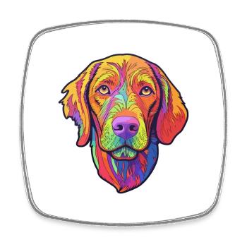 Vizsla à poil dur chien race dessin animé kawaii Illustr - Magnet carré - blanc - Devant