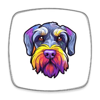 Standard Schnauzer Hunderasse Cartoon Kawaii Illust - Viereckiger Kühlschrankmagnet - Weiß - Vorne