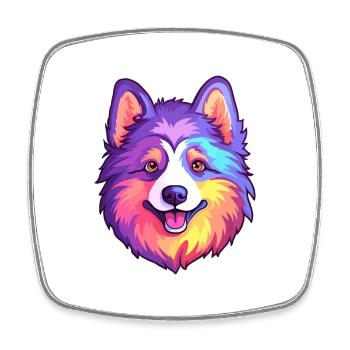 Swedish Lapphund Dog Breed Cartoon Kawaii Illustra - Square fridge magnet - white - Front