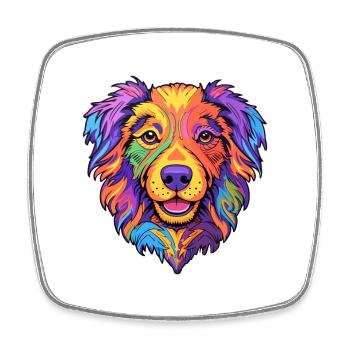 Sud Russe Ovcharka Race De Chien Dessin Animé Kawaii Il - Magnet carré - blanc - Devant