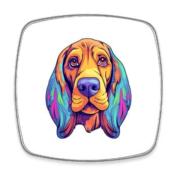Southern Hound Dog Breed Cartoon Kawaii Illustrati - Square fridge magnet - white - Front