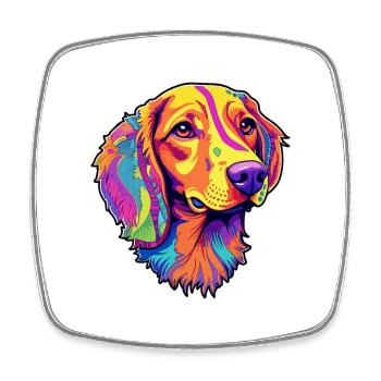 Deutscher Wachtelhund Dog Breed Cartoon Kawaii Ill - Square fridge magnet - white - Front