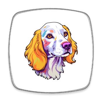 Setter anglais chien race dessin animé kawaii illustrati - Magnet carré - blanc - Devant
