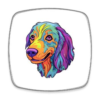 Drever Hunderasse Cartoon Kawaii Illustration - Viereckiger Kühlschrankmagnet - Weiß - Vorne