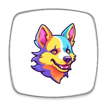 Dingo Hunderasse Cartoon Kawaii Illustration - Viereckiger Kühlschrankmagnet - Weiß - Vorne