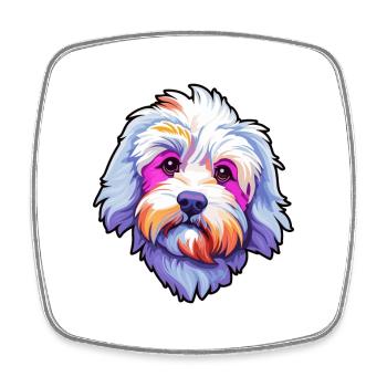 Dandie Dinmont Terrier Dog Breed Cartoon Kawaii Il - Square fridge magnet - white - Front