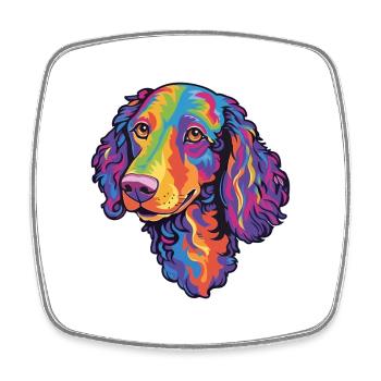 Lockige beschichtete Retriever-Hunderasse Karikatur Kawaii il - Viereckiger Kühlschrankmagnet - Weiß - Vorne