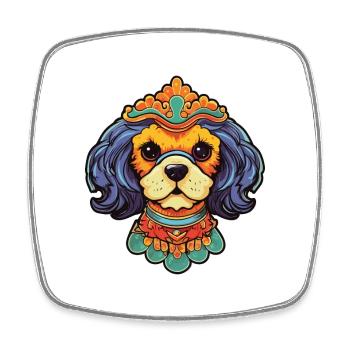 Chinese Imperial Dog Breed Cartoon Kawaii Illustra - Square fridge magnet - white - Front