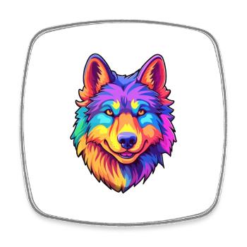 Tschechoslowakischer Wolfshund Hunderasse Cartoon Kawaii Illu - Viereckiger Kühlschrankmagnet - Weiß - Vorne