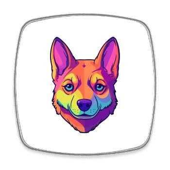 Carolina Hunderasse Cartoon Kawaii Illustration - Viereckiger Kühlschrankmagnet - Weiß - Vorne