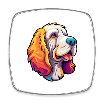 Clumber Spaniel Hund Rasse Cartoon Kawaii Illustrat - Viereckiger Kühlschrankmagnet - Weiß - Vorne