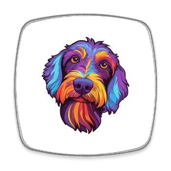 Cesky Terrier Dog Breed Cartoon Kawaii Illustratio - Square fridge magnet - white - Front