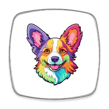 Strickjacke Welsh Corgi Hunderasse Cartoon Kawaii Illu - Viereckiger Kühlschrankmagnet - Weiß - Vorne