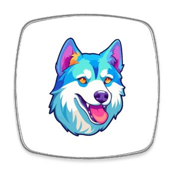 Kanadischer Labrador Husky Hunderasse Cartoon Kawaii I - Viereckiger Kühlschrankmagnet - Weiß - Vorne