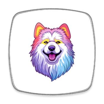Chien esquimau canadien race Cartoon Kawaii Illustrat - Magnet carré - blanc - Devant