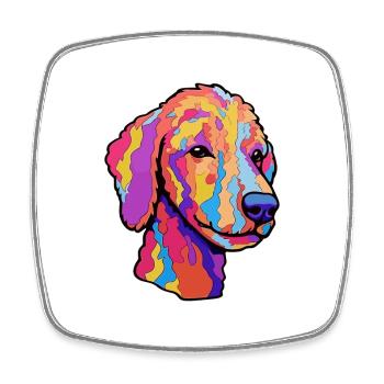 Bedlington Terrier Hunderasse Cartoon Kawaii Illust - Viereckiger Kühlschrankmagnet - Weiß - Vorne