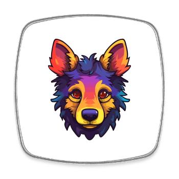 Belge Groenendael Chien Race Cartoon Kawaii Illus - Magnet carré - blanc - Devant