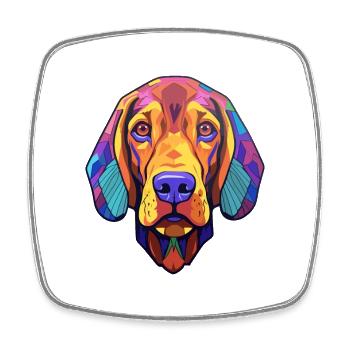 Bavarian Mountain Hound Dog Breed Cartoon Kawaii I - Square fridge magnet - white - Front