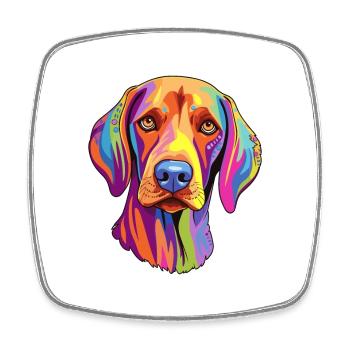 Belgian Pointer Dog Breed Cartoon Kawaii Illustrat - Square fridge magnet - white - Front