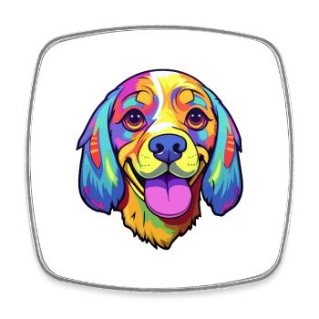 Beagle Hunderasse Cartoon Kawaii Illustration - Viereckiger Kühlschrankmagnet - Weiß - Vorne