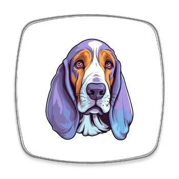 Basset Bleu De Gascogne Dog Breed Cartoon Kawaii I - Square fridge magnet - white - Front
