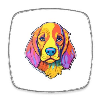 Austrian Brandlbracke Dog Breed Cartoon Kawaii Ill - Square fridge magnet - white - Front