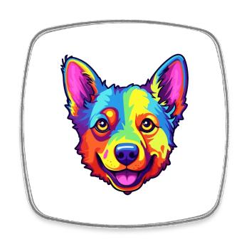 Race de bouvier australien Cartoon Kawaii Illustr - Magnet carré - blanc - Devant