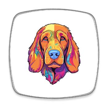 Basset Fauve De Bretagne Dog Breed Cartoon Kawaii - Square fridge magnet - white - Front