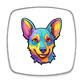 Australien Kelpie chien race Cartoon Kawaii Illustr - Magnet carré - blanc - Devant