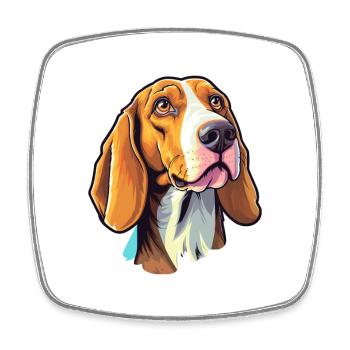 American Foxhound Hunderasse Cartoon Kawaii Illustration - Viereckiger Kühlschrankmagnet - Weiß - Vorne