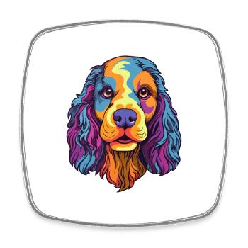 Alpine Spaniel Dog Breed Cartoon Kawaii Illustrati - Square fridge magnet - white - Front