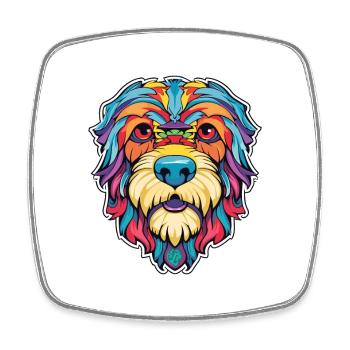 Illustration Kawaii de race de chien Ainu - Magnet carré - blanc - Devant