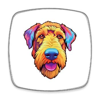 Airedale Terrier Hunderasse Cartoon Kawaii Illustra - Viereckiger Kühlschrankmagnet - Weiß - Vorne