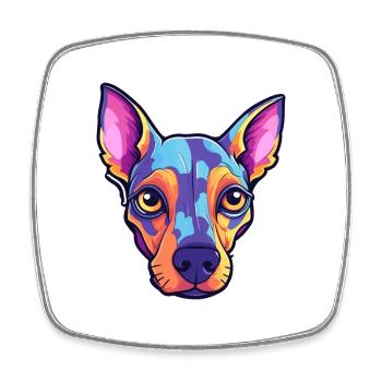 American Hairless Terrier Chien Race Dessin animé Kawaii - Magnet carré - blanc - Devant