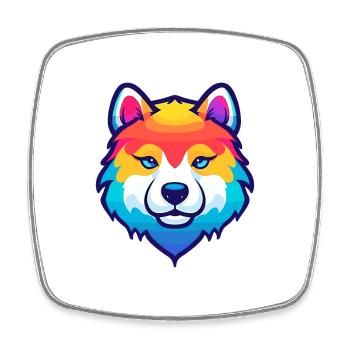 Akita Hunderasse Cartoon Kawaii Illustration - Viereckiger Kühlschrankmagnet - Weiß - Vorne