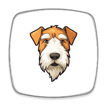 Fil Fox Terrier chien race Cartoon Kawaii Illustra - Magnet carré - blanc - Devant