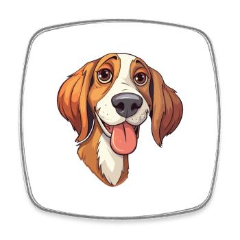 Tiroler Bracke Hunderasse Cartoon Kawaii Illustrati - Viereckiger Kühlschrankmagnet - Weiß - Vorne