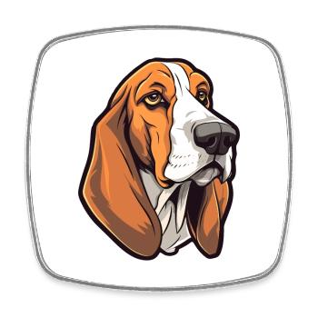 Treeing Walker Coonhound Dog Breed Cartoon Kawaii - Square fridge magnet - white - Front