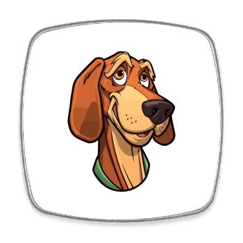 Transylvanian Hound Dog Breed Cartoon Kawaii Illus - Square fridge magnet - white - Front