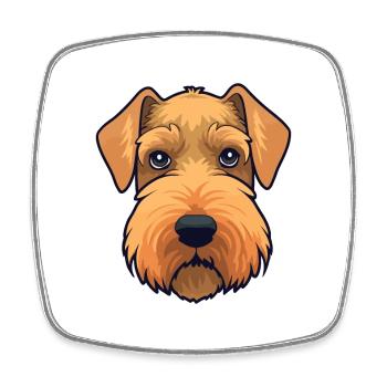 Welsh Terrier Dog Breed Cartoon Kawaii Illustratio - Square fridge magnet - white - Front